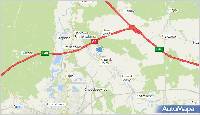 mapa Kraśnik Dolny, Kraśnik Dolny na mapie Targeo